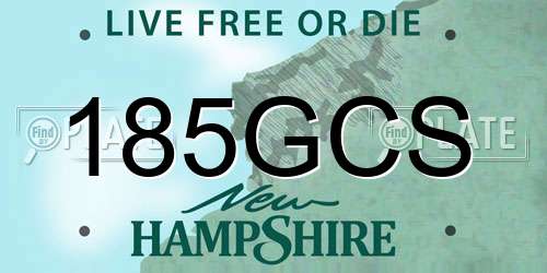 185GCS New Hampshire License Plate