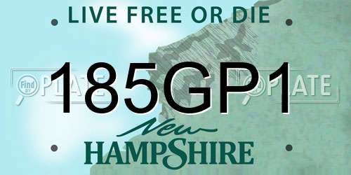 185GP1 New Hampshire License Plate