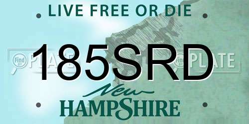 185SRD New Hampshire License Plate