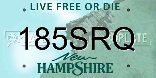 185SRQ New Hampshire License Plate