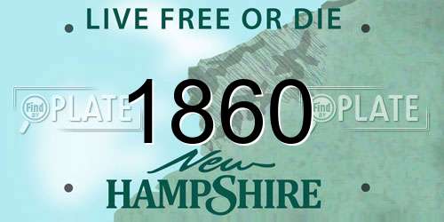 1860 New Hampshire License Plate