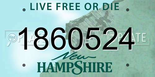 1860524 New Hampshire License Plate