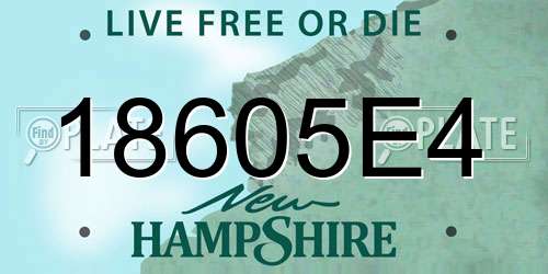 18605E4 New Hampshire License Plate