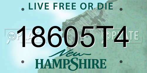 18605T4 New Hampshire License Plate