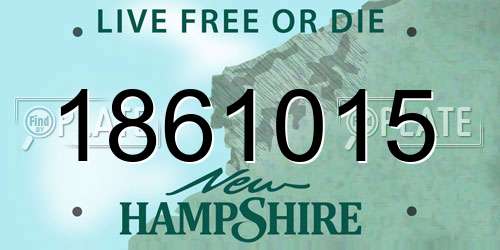 1861015 New Hampshire License Plate