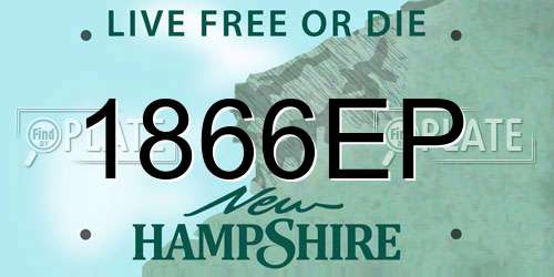 1866EP New Hampshire License Plate