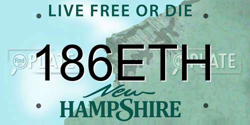 186ETH New Hampshire License Plate