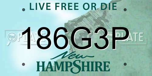 186G3P New Hampshire License Plate