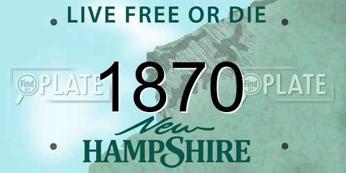 1870 New Hampshire License Plate