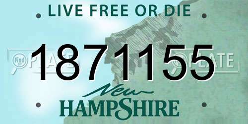 1871155 New Hampshire License Plate