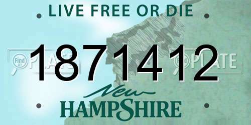 1871412 New Hampshire License Plate