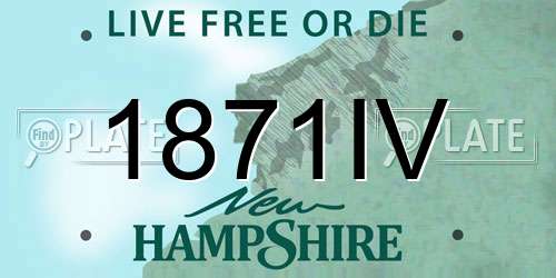 1871IV New Hampshire License Plate