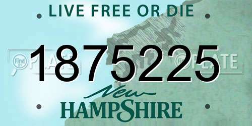 1875225 New Hampshire License Plate