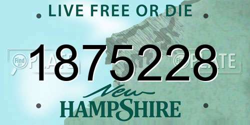 1875228 New Hampshire License Plate