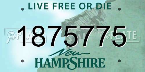 1875775 New Hampshire License Plate
