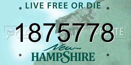 1875778 New Hampshire License Plate
