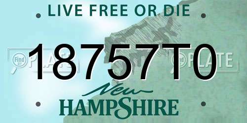 18757T0 New Hampshire License Plate