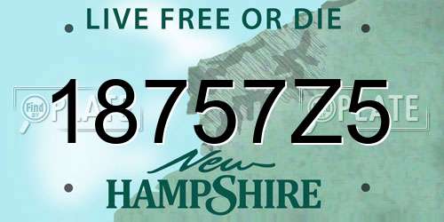 18757Z5 New Hampshire License Plate