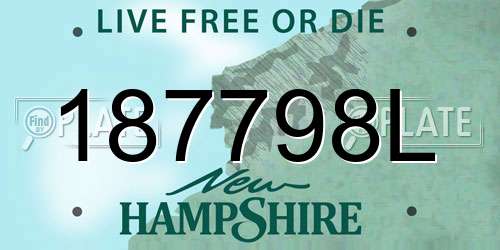 187798L New Hampshire License Plate