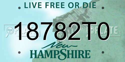 18782T0 New Hampshire License Plate