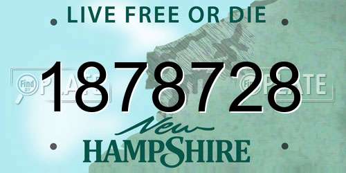 1878728 New Hampshire License Plate
