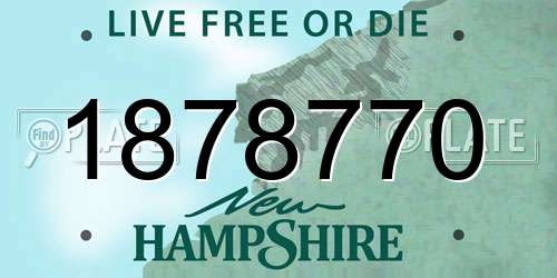 1878770 New Hampshire License Plate