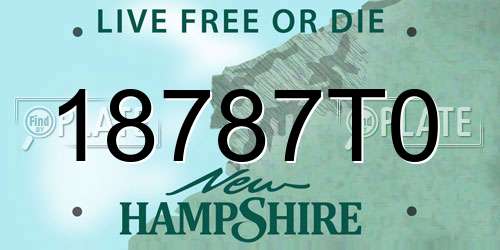 18787T0 New Hampshire License Plate