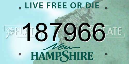 187966 New Hampshire License Plate