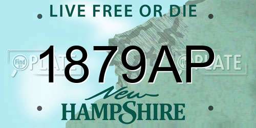 1879AP New Hampshire License Plate