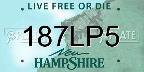 187LP5 New Hampshire License Plate