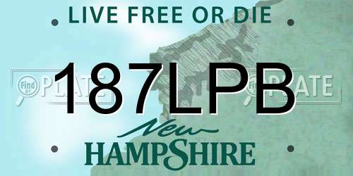 187LPB New Hampshire License Plate