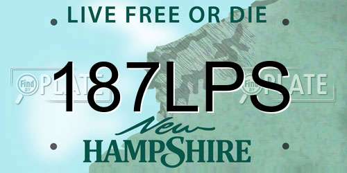 187LPS New Hampshire License Plate