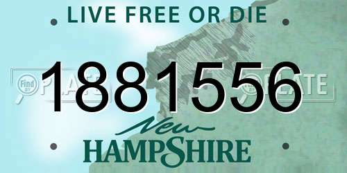 1881556 New Hampshire License Plate