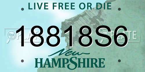 18818S6 New Hampshire License Plate