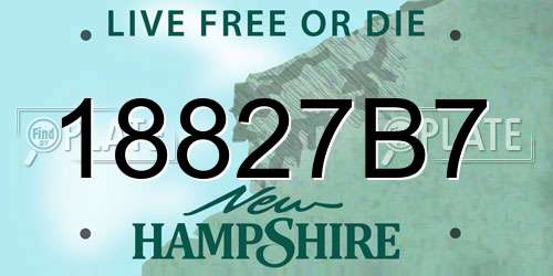 18827B7 New Hampshire License Plate