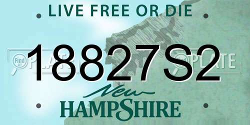 18827S2 New Hampshire License Plate