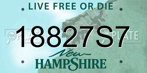 18827S7 New Hampshire License Plate