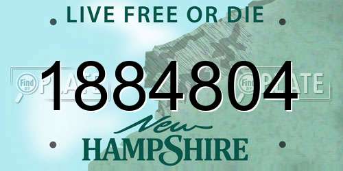 1884804 New Hampshire License Plate