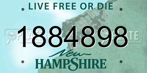 1884898 New Hampshire License Plate