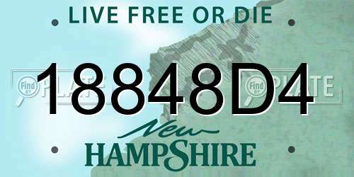18848D4 New Hampshire License Plate