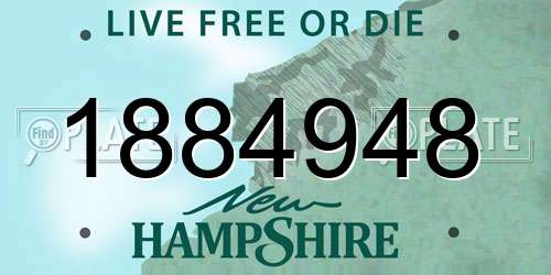 1884948 New Hampshire License Plate