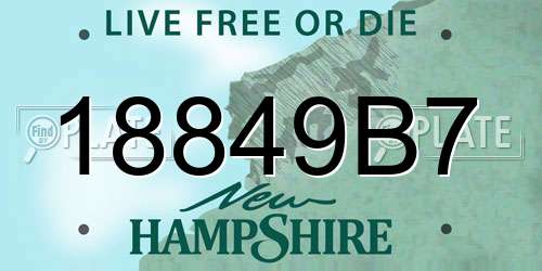 18849B7 New Hampshire License Plate