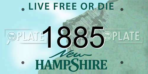 1885 New Hampshire License Plate