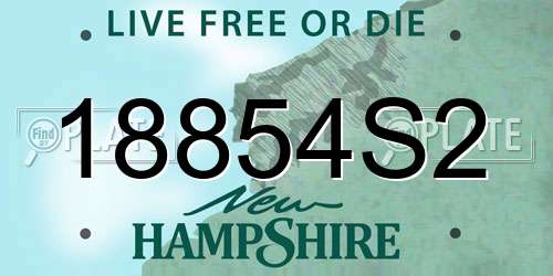 18854S2 New Hampshire License Plate