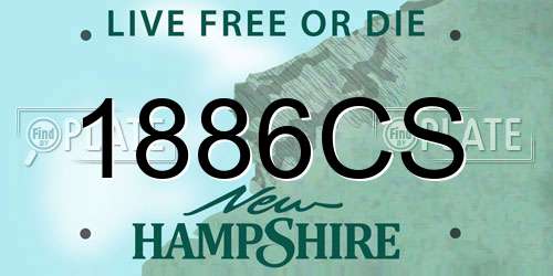 1886CS New Hampshire License Plate