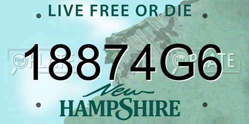 18874G6 New Hampshire License Plate