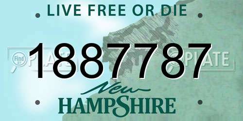 1887787 New Hampshire License Plate