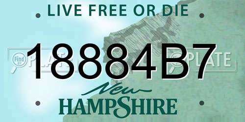 18884B7 New Hampshire License Plate