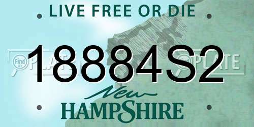 18884S2 New Hampshire License Plate