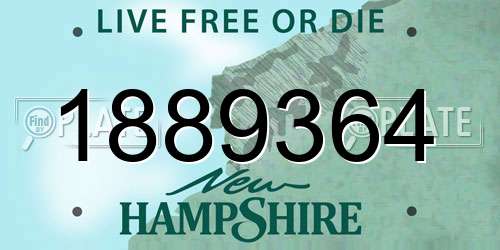 1889364 New Hampshire License Plate